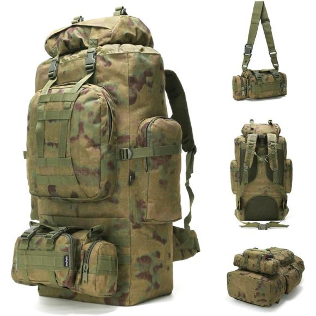 100l Camping Hiking Backpack,Molle Military Tactical Rucksack Backpack